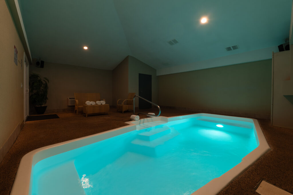 Indoor pool suite at Belamere Suites.